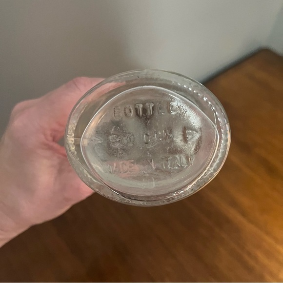 Vintage 1970s Italian Clear Glass Decanter Bottle with Stopper - Picture 9 of 12